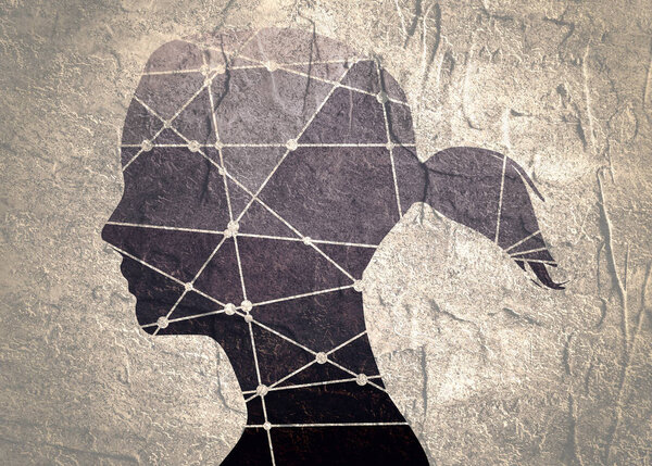 Silhouette of a womans head