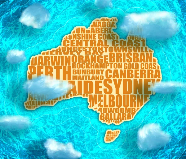 La mappa di Australia — Foto Stock