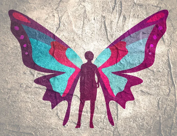 여자 나비의 삽화 — 스톡 사진