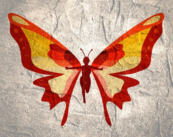 Ilustración de mariposa mujer — Foto de Stock