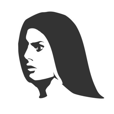 Bir kadın kafası silueti..