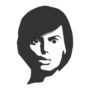 Bir kadın baş silüeti. Yüz Önden Görünüm.