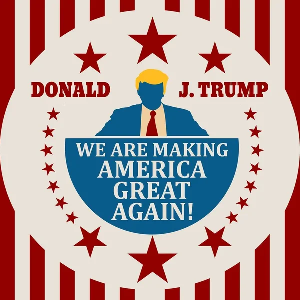 Mann flache Ikone mit Donald Trumpf Zitat — Stockvektor