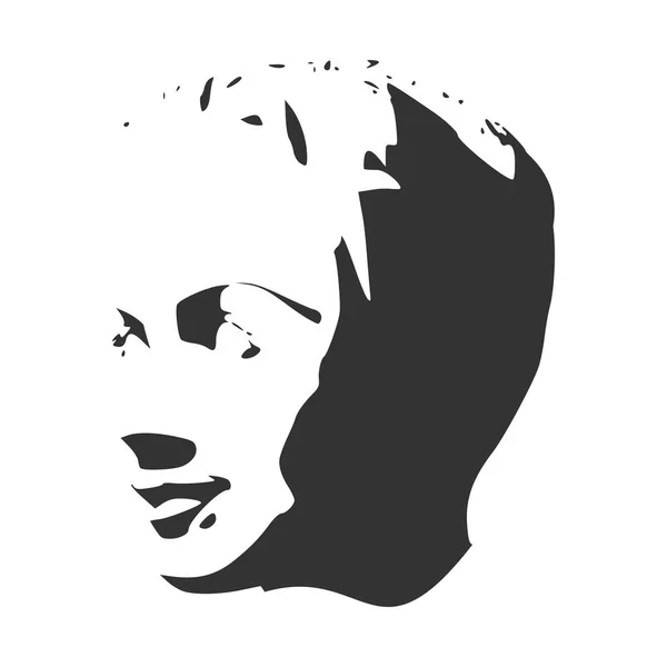 Silhouette d'une tête féminine. — Image vectorielle