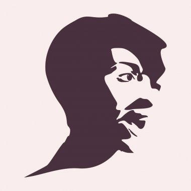 Bir kadın kafası silueti..