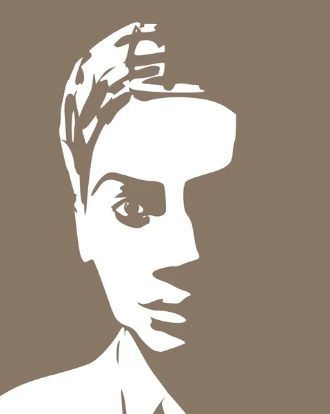 Silhouette d'une tête de femme. Face avant vue . — Image vectorielle