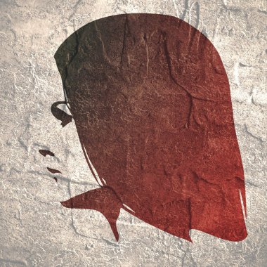 Bir kadın kafası silueti..