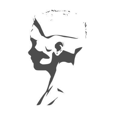 Bir kadın baş silüeti. Yüz yan görünüm.