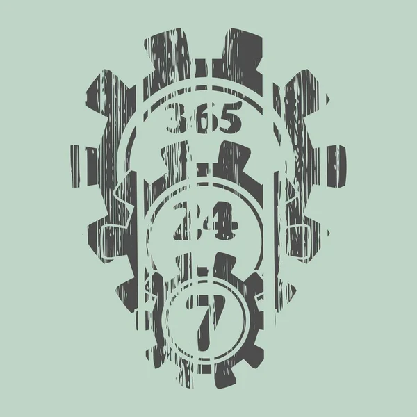 Symboles de synchronisation dans les roues dentées — Image vectorielle