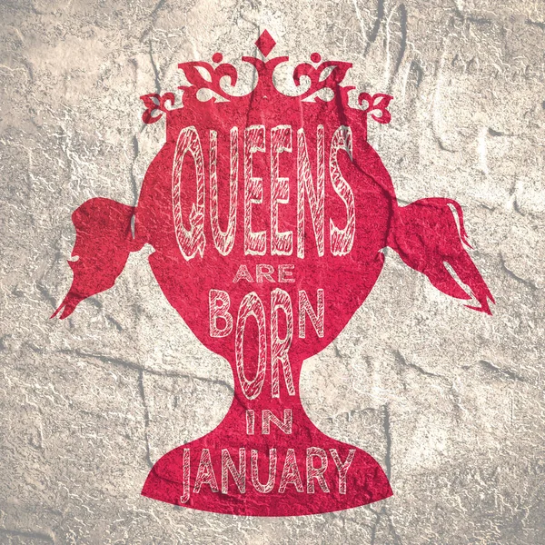 Vintage koningin silhouet. Motivatie offerte — Stockfoto