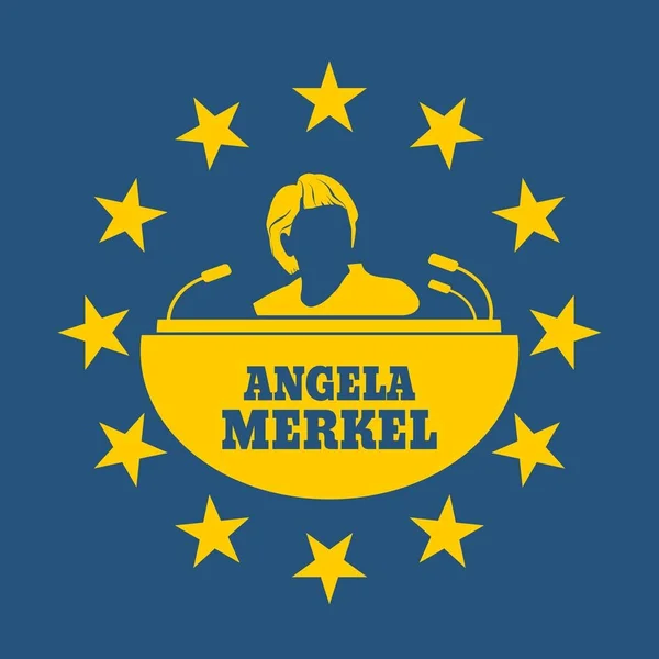 Angela Merkel retrato simples — Vetor de Stock