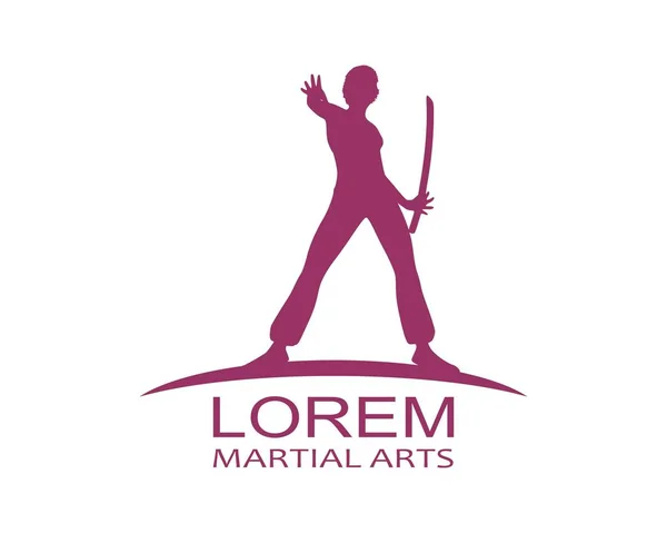 Logotipo del club de arte marcial Kung Fu — Archivo Imágenes Vectoriales