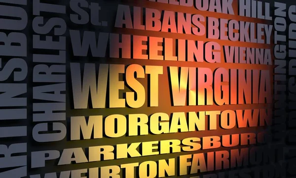 Elenco delle città dello stato della Virginia Occidentale — Foto Stock