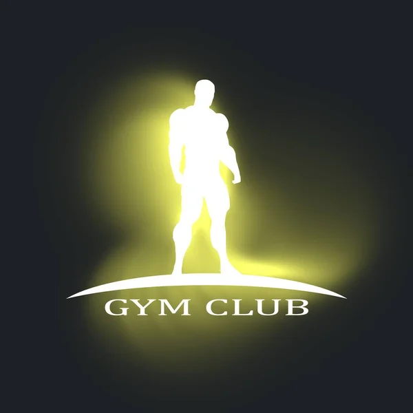 Bodybuilder silhouette posing — Stock Photo, Image