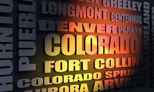 Colorado städer lista — Stockfoto