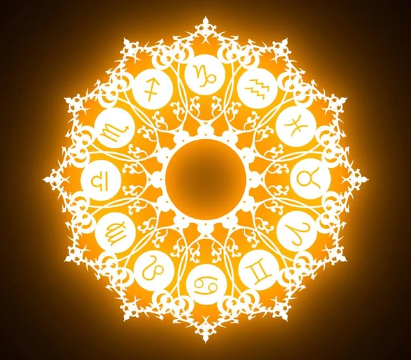 Astrology symbols in circle — Stock Photo, Image