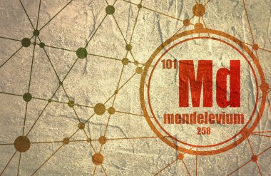 Mendelevium kimyasal elementi.