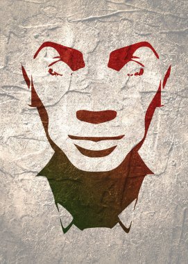 Bir kadın baş silüeti. Yüz Önden Görünüm.