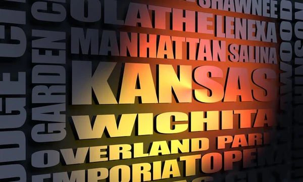 Kansas steden lijst — Stockfoto
