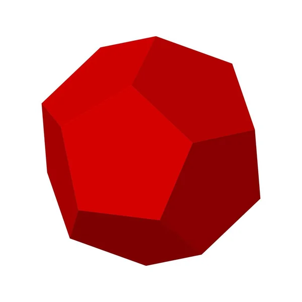 Bentuk geometri Dodecahedron - Stok Vektor