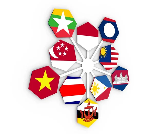 Unie leden van ASEAN — Stockfoto