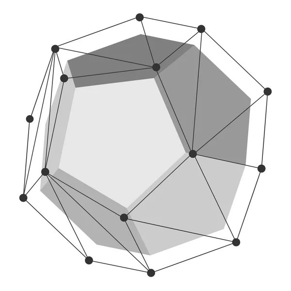 Dodecahedron geometri şekli — Stok Vektör