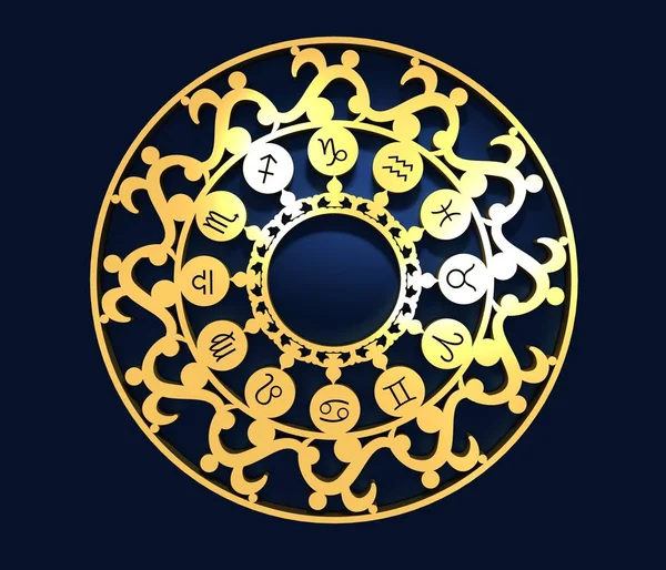 円の中の占星術のシンボル — ストック写真