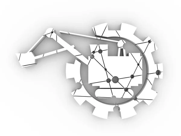 Logo maszyny górniczej lub budowlanej — Zdjęcie stockowe