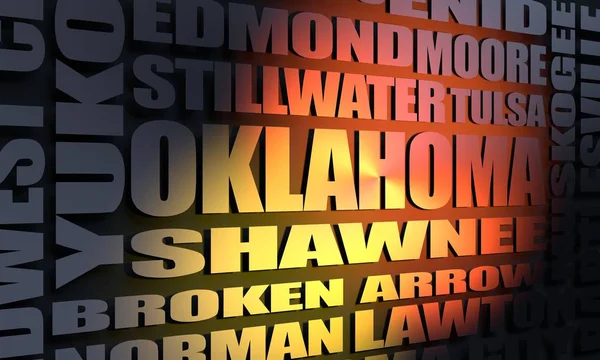 Oklahoma steden lijst — Stockfoto
