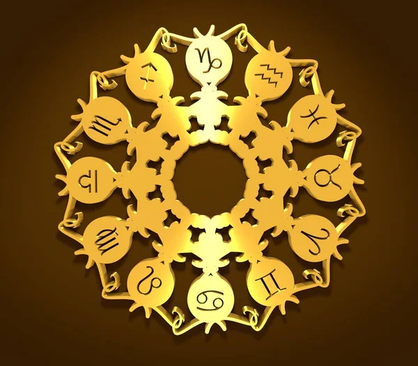 Astrologische symbolen in cirkel — Stockfoto