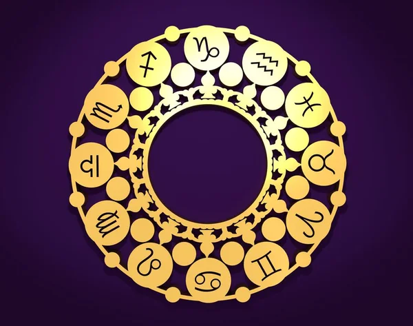 Símbolos astrológicos en círculo — Foto de Stock