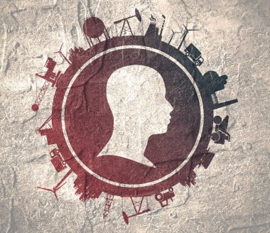 Sektöre bağlı siluetlerle çember