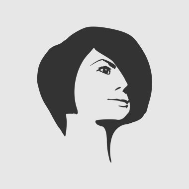 Bir kadın kafası silueti..
