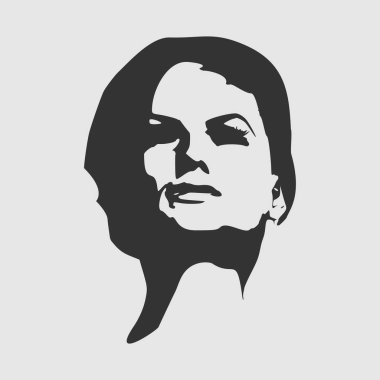 Bir kadın kafası silueti..