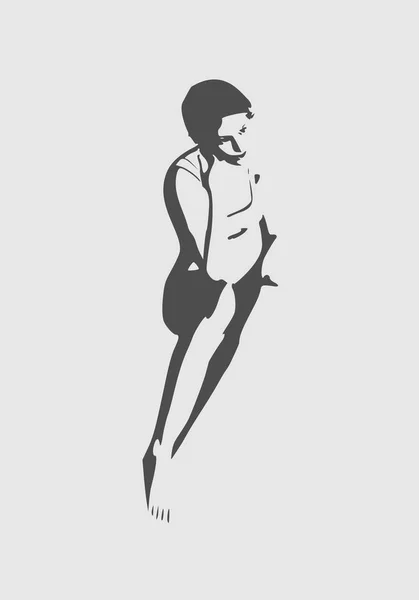 Hermosa chica sexy fitness. — Vector de stock