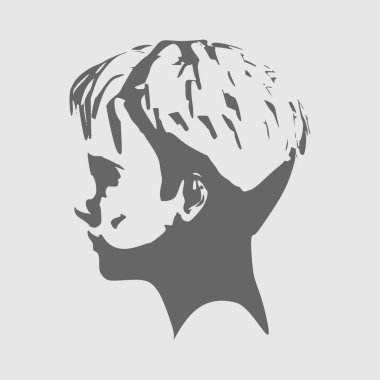 Bir kadın kafası silueti..