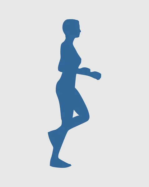 Running Lady Silhouette — Stockvektor