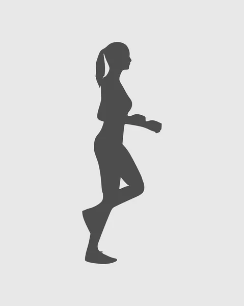 Running Lady Silhouette — Stockvektor