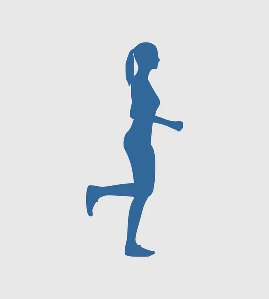 Running Lady Silhouette — Stockvektor