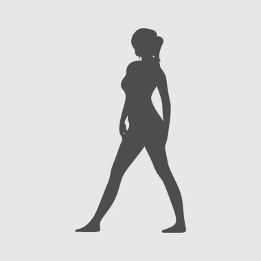 Seksi bayan silueti.