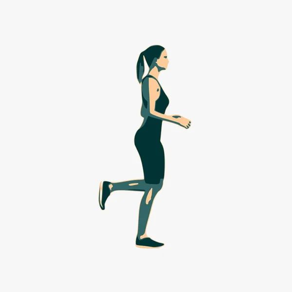 Running Lady Silhouette — Stockvektor