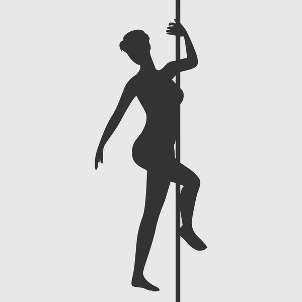 Pole dance silhouette — Stock Vector
