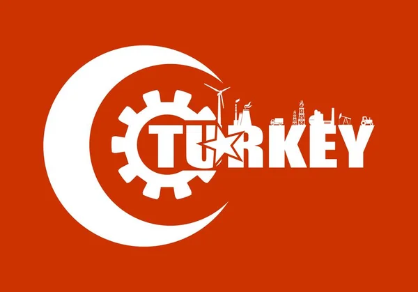 Icônes Énergie et Puissance. Turquie mot — Image vectorielle