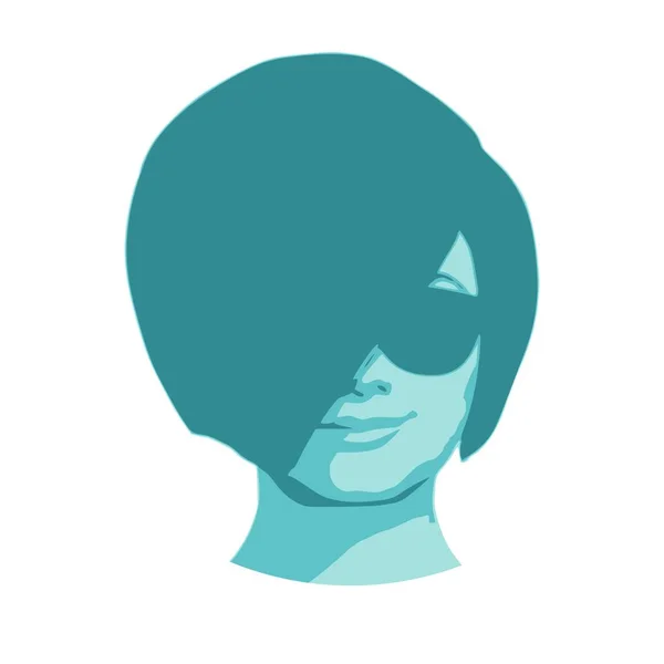 Ansikte av ung kvinna som bär solglasögon. — Stock vektor