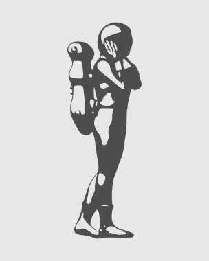 Astronot soyut silueti