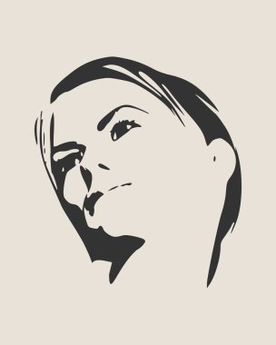 Bir kadın kafası silueti..