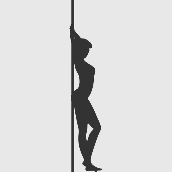 Pole dance silhouette — Stock Vector