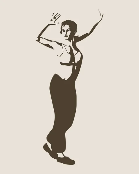 Belle femme dansante — Image vectorielle