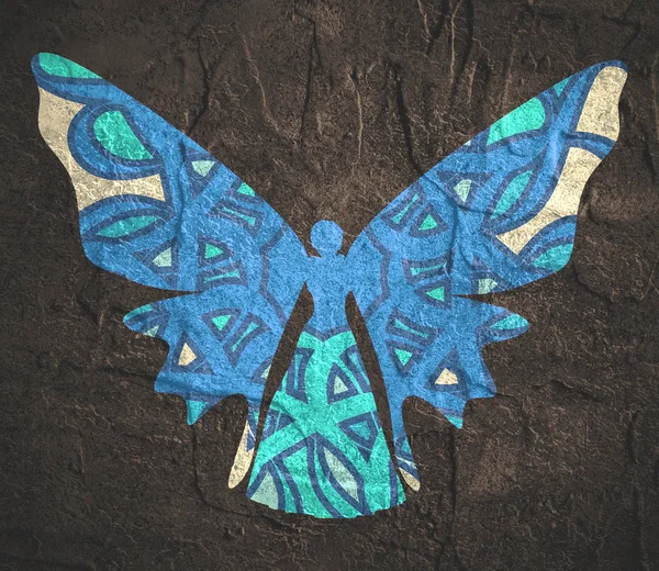 女性蝶のイラスト — ストック写真
