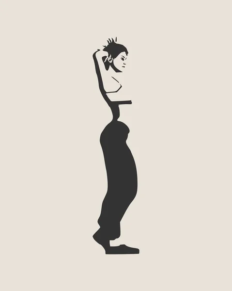 Jolie femme posant . — Image vectorielle